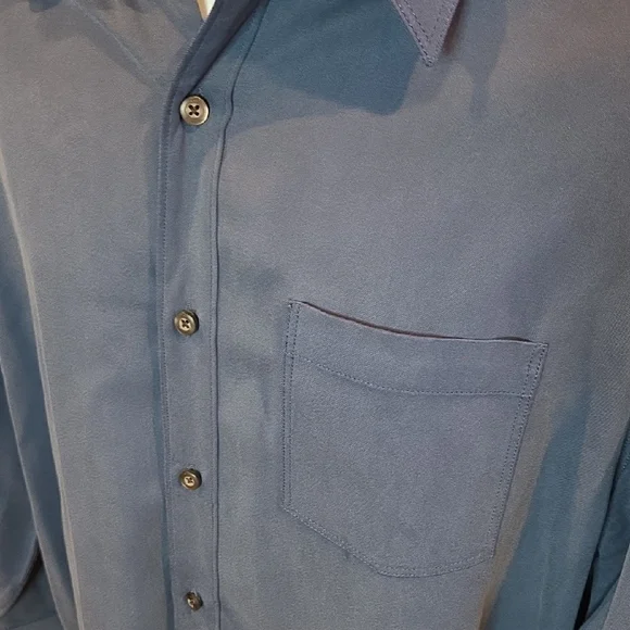 Tommy Bahama Light Navy Blue Button Down Shirt, Long Sleeve, Medium. - Picture 3 of 7